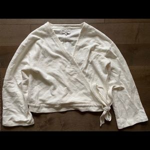 Madewell faux wrap top texture and thread
